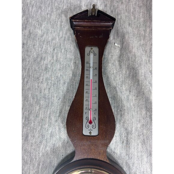 Vintage Barometer Whitehall Wall Weather Station Style with Brass Peak Spindle B - Picture 3 of 5